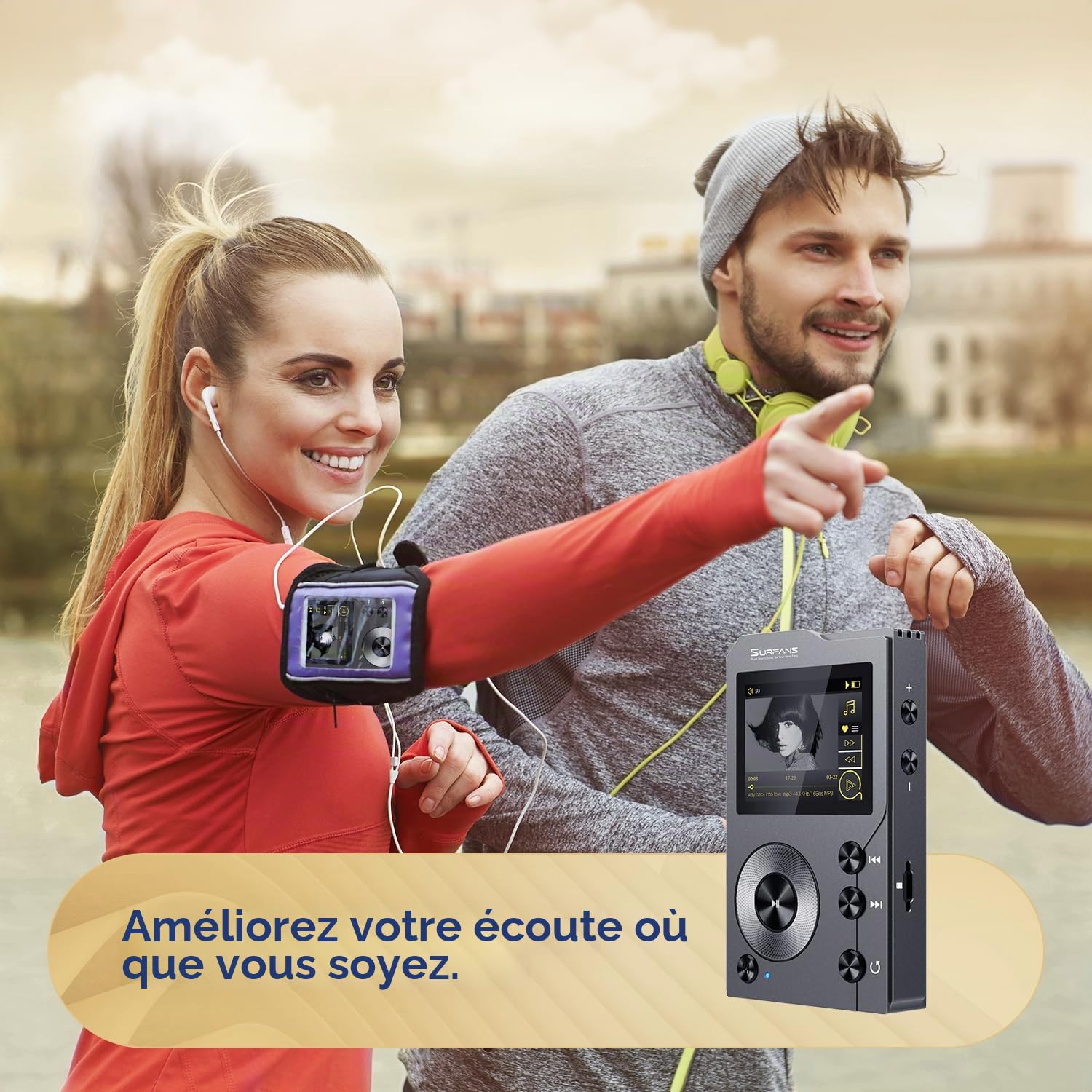 Surfans MP3 HiFi Surfans F20 avec Bluetooth, Lecteur Audio numérique Haute résolution DSD sans Perte, Lecteur Audio Portable Haute