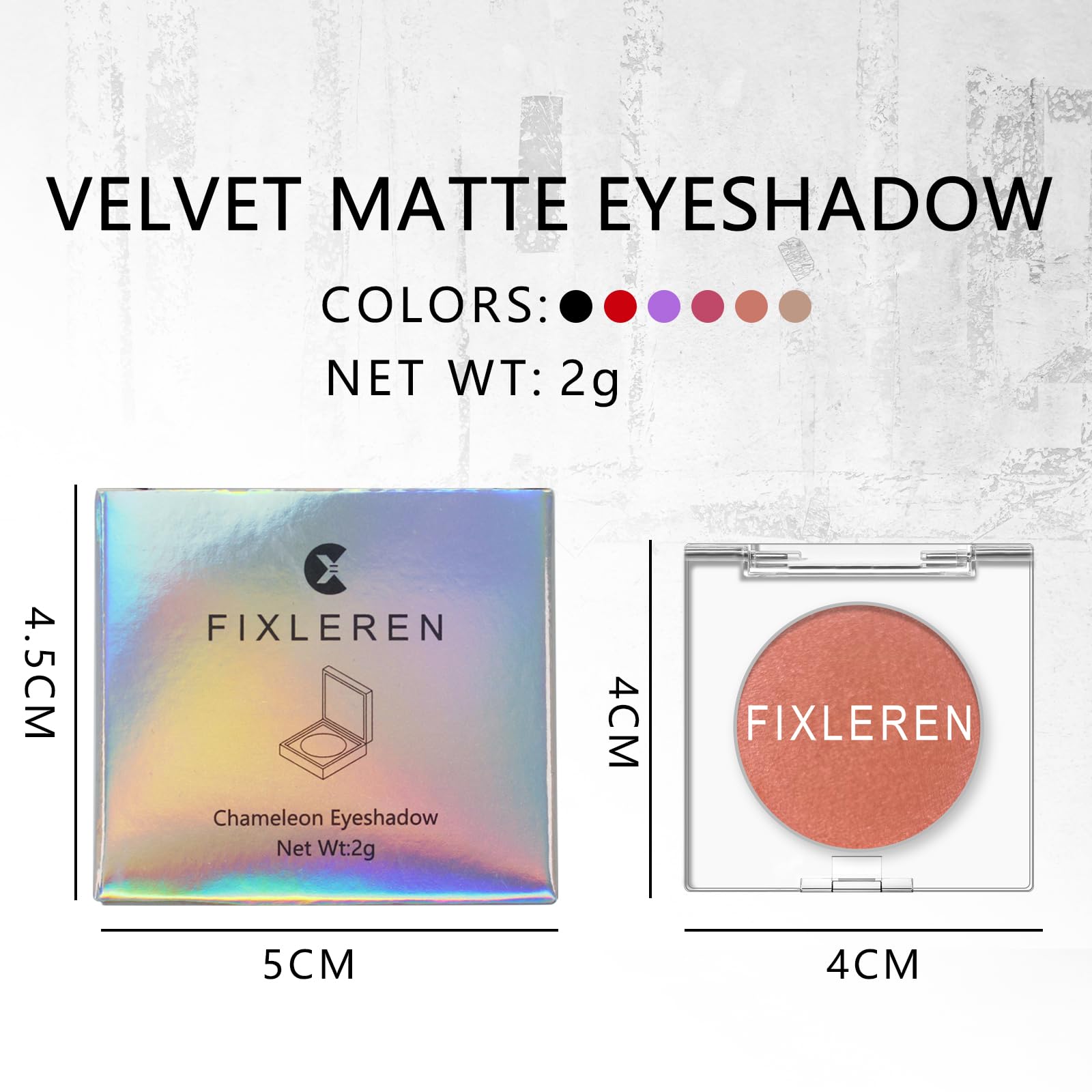 Fixleren Single Pale Orange Eyeshadow, Matte Eyeshadow, Metallic Long-Lasting Holographic Multichrome Eye Shadow - Image 4
