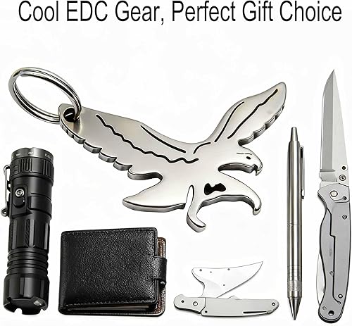 Miniatura 6 de BALD EAGLE - Llavero abridor de botellas de cerveza plateado de aleación de zinc Llavero multiherramienta resistente y ligero Herramienta portátil