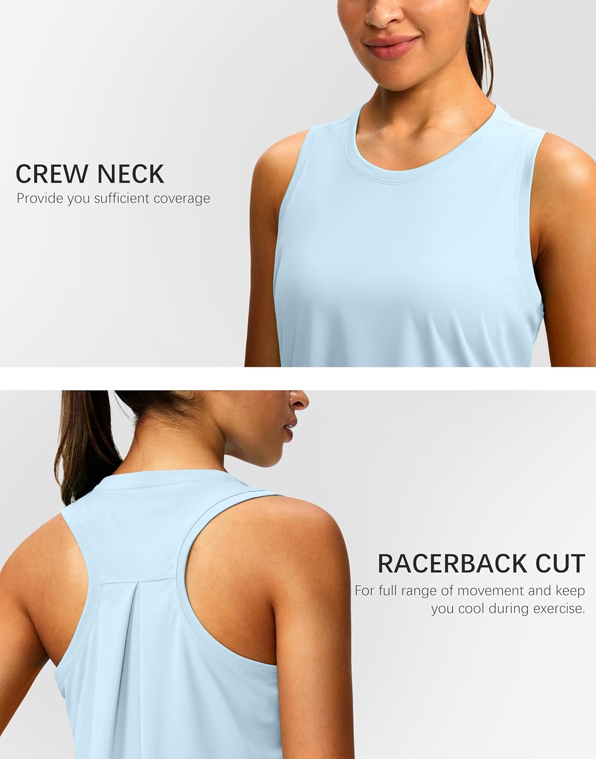 Women's Workout Tops Racerback Athletic Tank Tops Sleeveless Loose Fit Yoga Running Gym Shirts for Women thumbnail