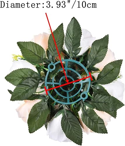 Miniatura 5 de LANLONG 2 ramos de flores falsas, 15 cabezas de rosas de plástico con base, flores artificiales para ramos de boda, centros de mesa, fiesta, día de