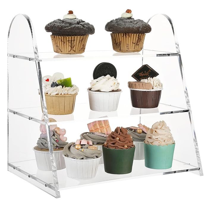 Buy MyGift 3 Tier Premium Clear Acrylic Cupcake Stand, Dessert and