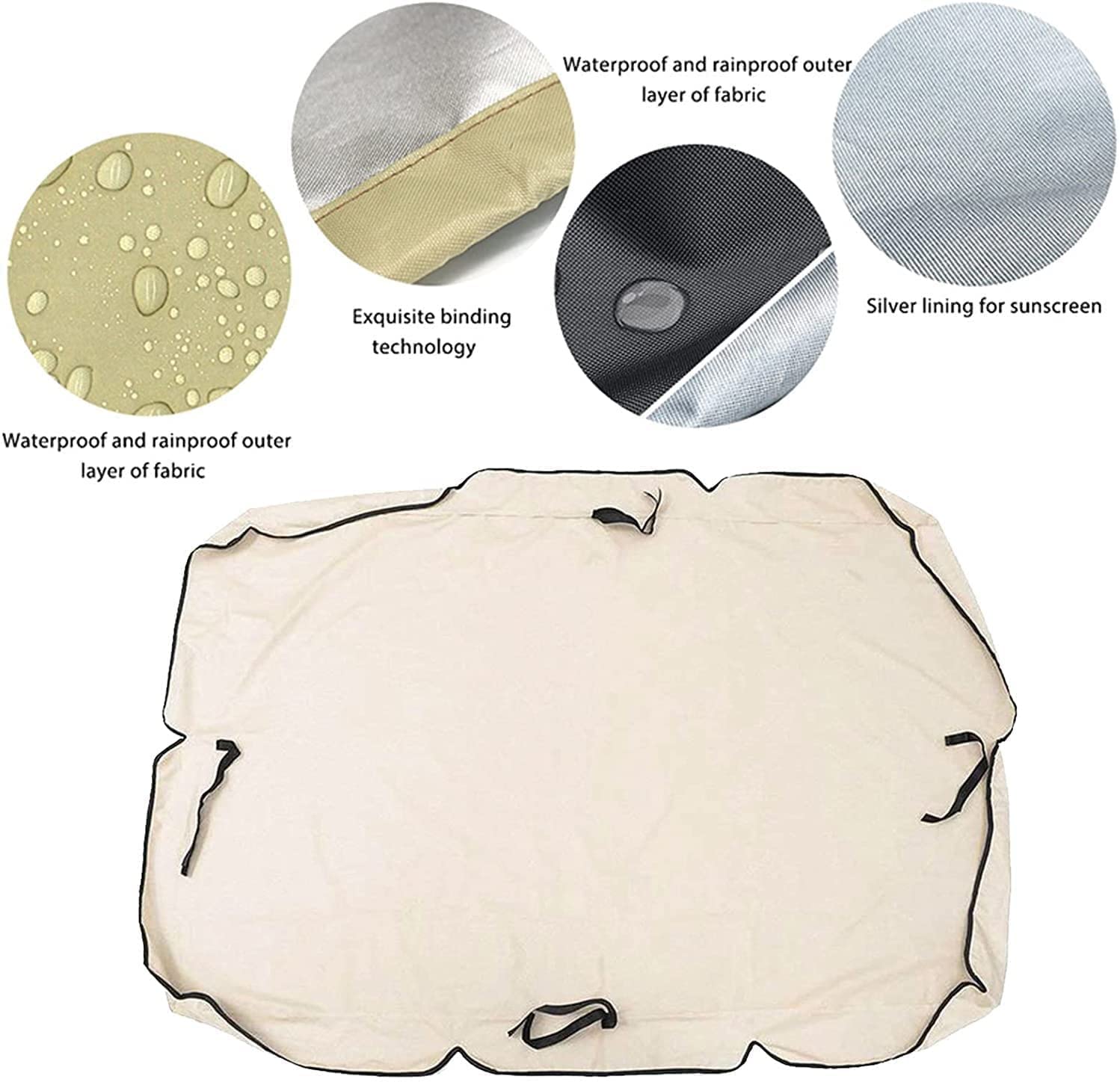 Toldo de Repuesto para Columpio de Exterior Parasol para Patio Juego de Cubierta para Columpio Parasol para Patio y Funda para Cojines Color Verde 75x53x6 Pulgadas.
