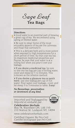 Miniatura 5 de CELEBRATION HERBALS Hoja de salvia orgánica 24 bolsa 002 libras