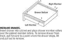 Vista 6 de Kit de deslizamiento de cajón Prime-Line R 7211 – Reemplaza el hardware de la pista del cajón – Diseño de cierre automático – Se adapta a la mayoría