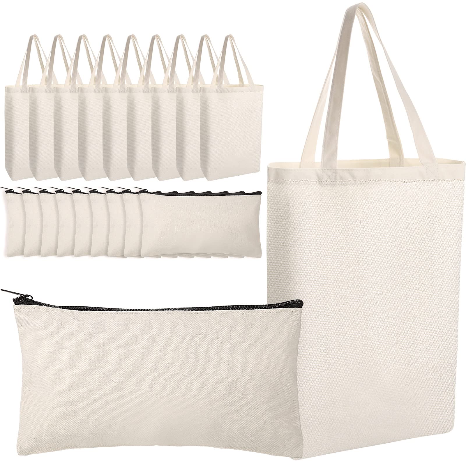 20 Pieces Canvas Tote Bags Bulk, Blank Plain Canvas Bag, Reusable Grocery  Shopping Cloth Bags with Handles