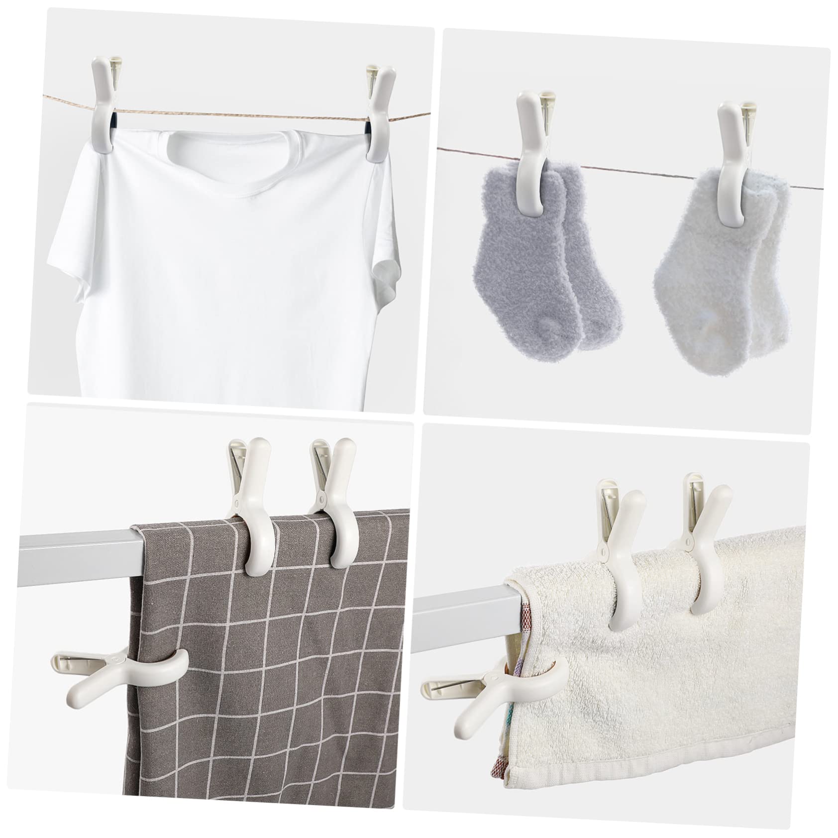 Mollette per Stendere i Panni 18 Pezzi in Plastica Antivento per Asciugare Vestiti e Teli Mare Outdoor Funzione Antiscivolo
