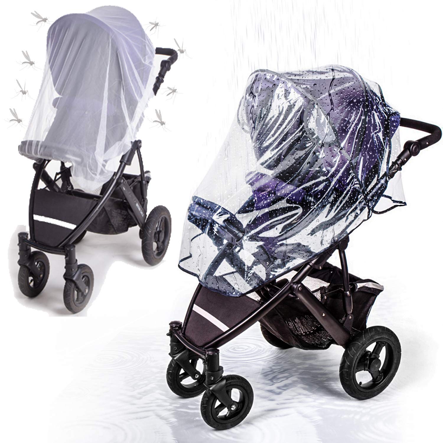 Anchor Life Stroller Rain Cover with Mosquito Net - Protects Babies from Sun, Wind, Rain, Snow, Dust - Breathable Bug Shield with Ventilation Lids