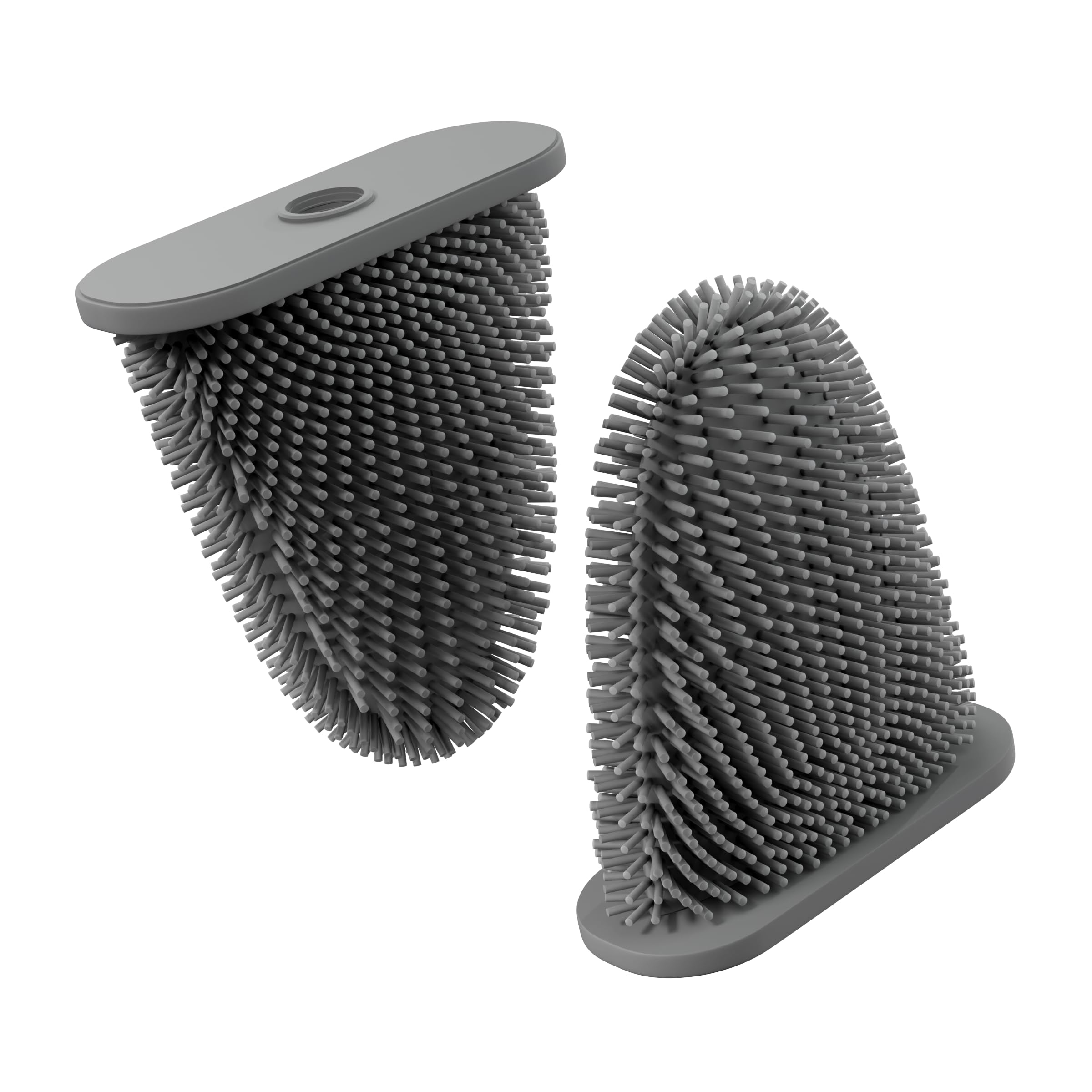 Savega Replacement Grey Replacement Silicone Toilet Brush - Hygienic Toilet Brush Silicone With Splash Guard & Drill-Free Wall Mounting – Fast-Drying Design