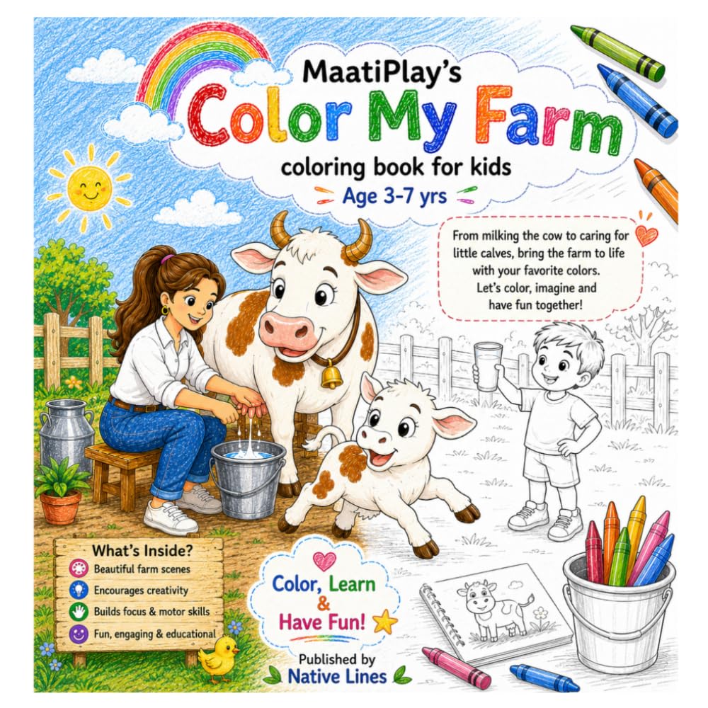 MaatiPlay’s Color My Farm: A Fun Coloring Book for Kids Ages 3–7