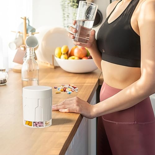 Miniatura 6 de Betife Organizador de suplementos extragrande, botella organizadora semanal de píldoras, dispensador diario de píldoras con 7 compartimentos