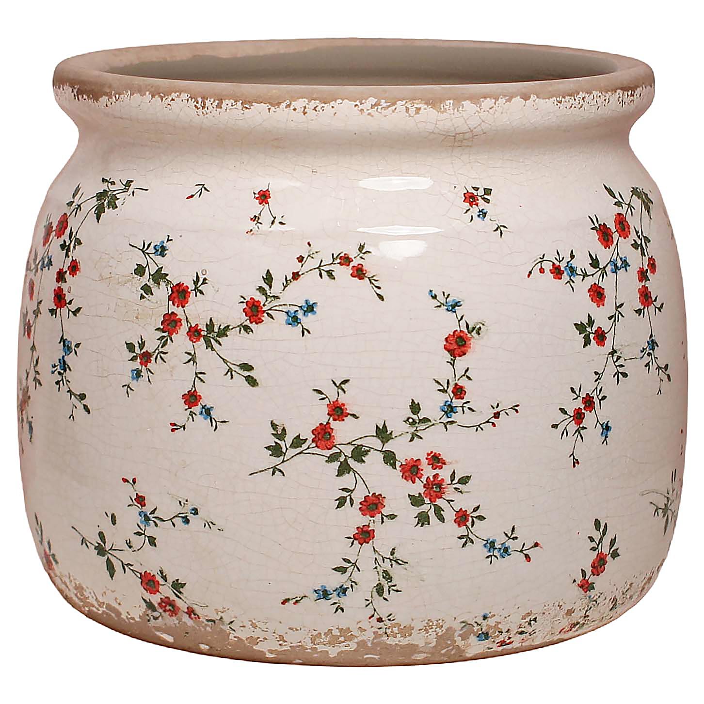 Cottagecore Floral Pot Crimson