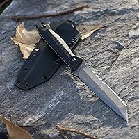 Vista 4 de Fixed Blade Knives Outdoor Duty Knife 440C Stainless Steel Survival Camping Knife with G10 Handle Waist Clip EDC Kydex Sheath