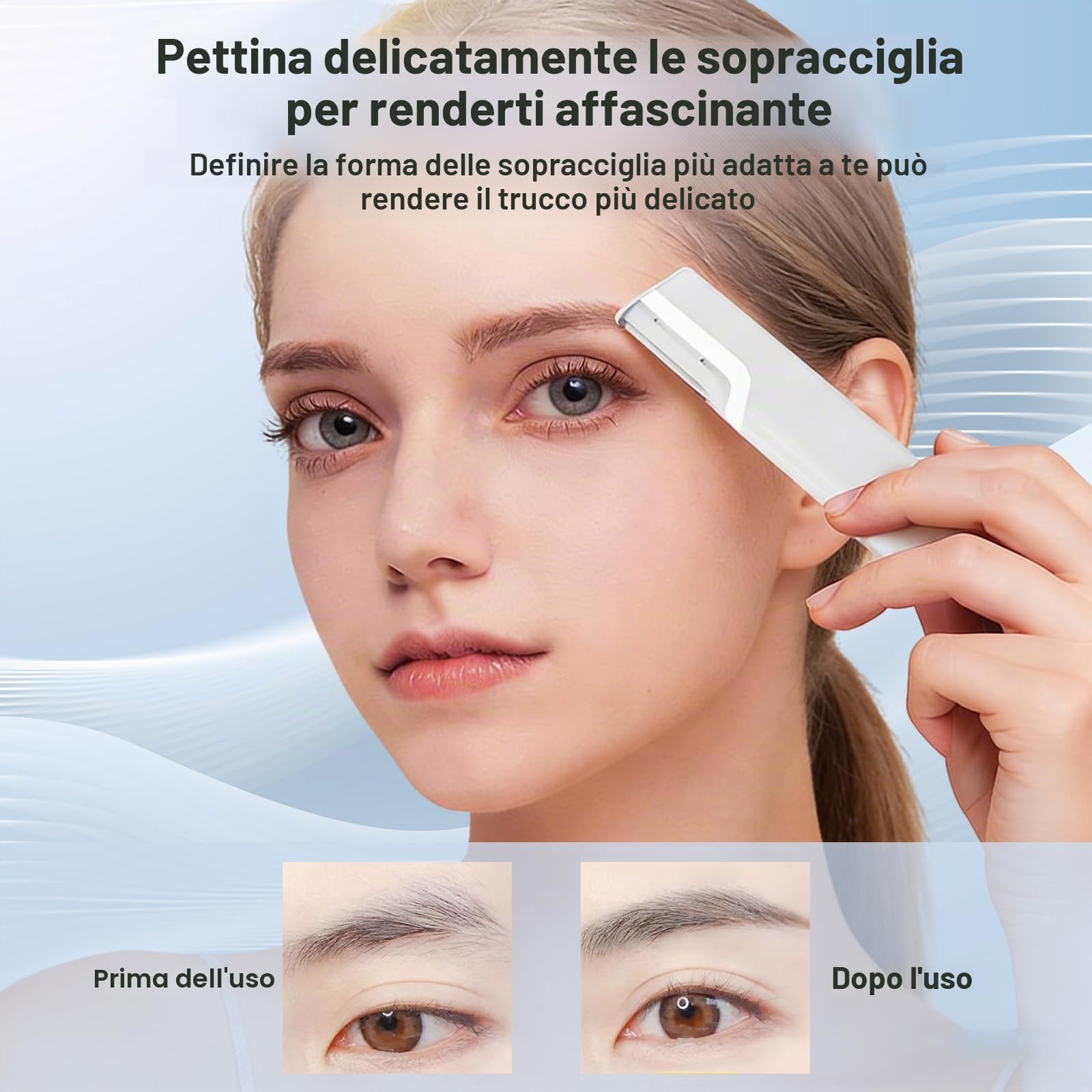 Rasoio Dermaplane Sonic，Rimozione Peli Viso 3 Velocità Ricaricabile per Donne con LED & 5 Lame di Ricambio - Rimozione Gentile Lanugine Pesca & Esfoliazione, Ricarica USB