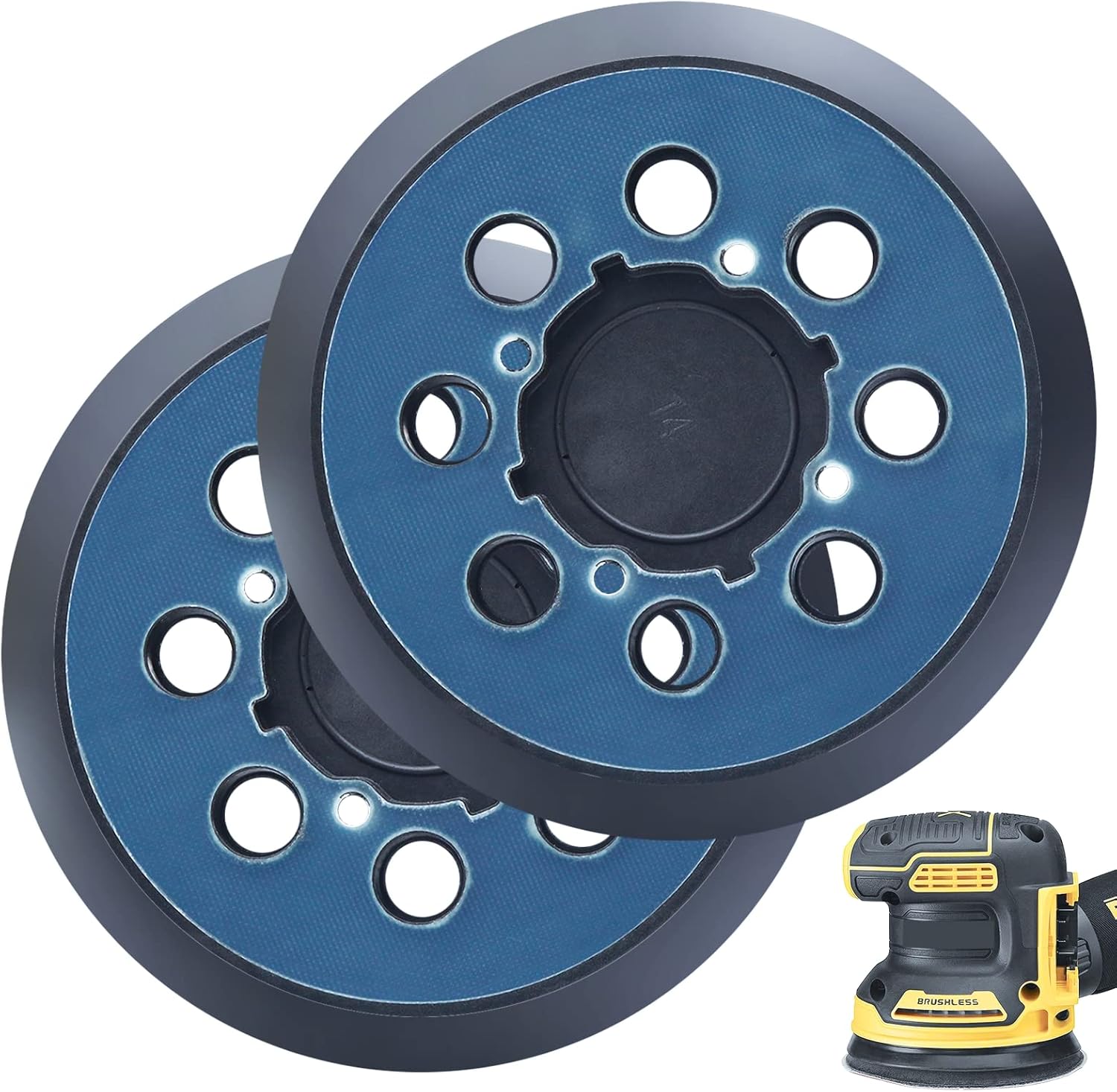 5 Inch Replacement Pad for DeWalt DWE6423/6423K, DWE6421/6421K, DCW210B Random Orbital Sander - Sander Pad for DWE64233 & N329079,Pack of 2