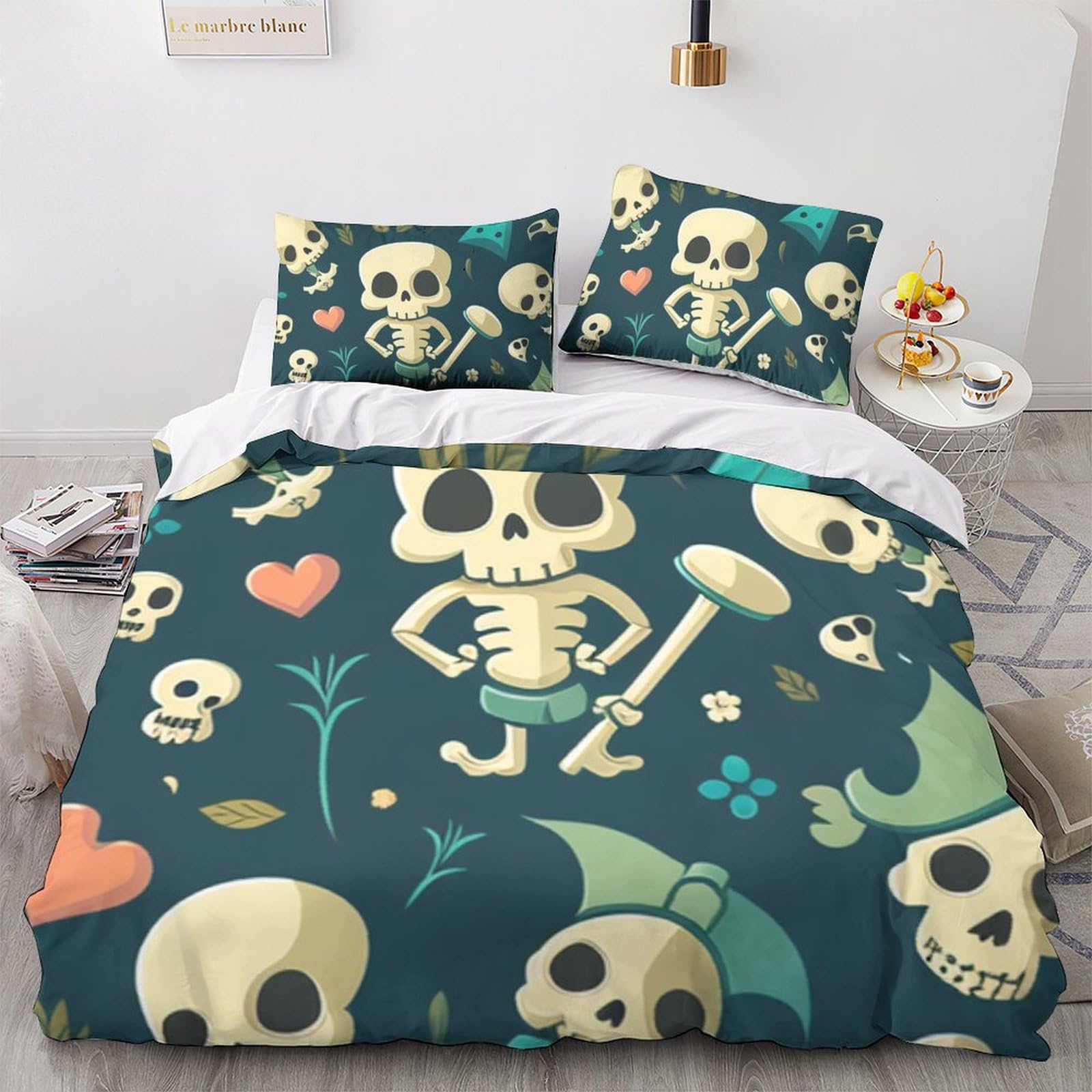 Parure de lit squelette pour changer le style d'une couette double enfant