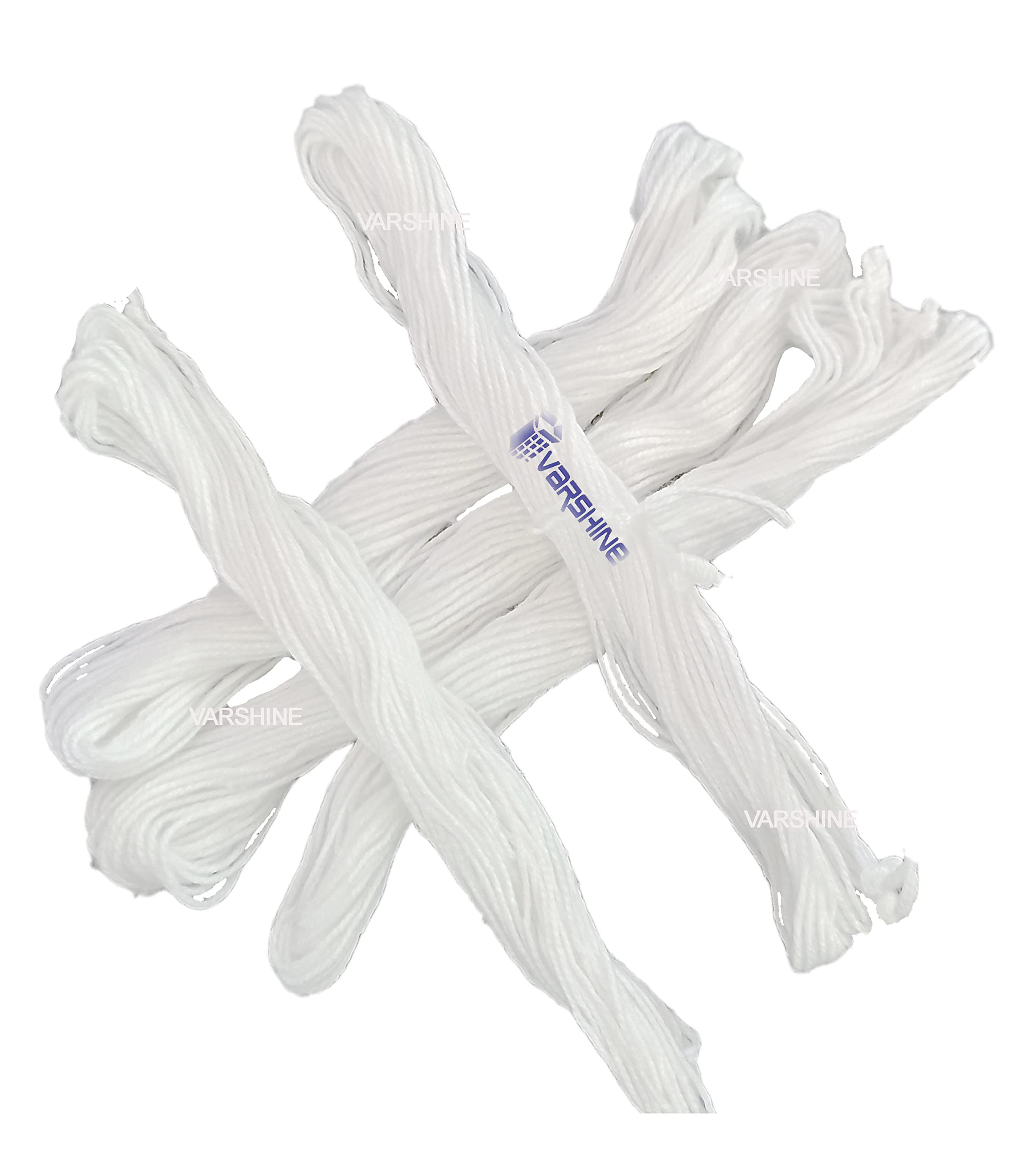 VARSHINE Janeu Thread Sacred Thread Brahmin Thread Janeu for Puja Made of Pure Cotton Mota Dhaga or Yagnopaveeth for Puja or Personal White 5 PCS || W5981