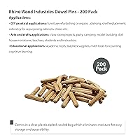 Vista 183 de 3/8" x 2" - Paquete de 500 pasadores de madera - Secados al horno, estriados y biselados (3/8" x 2", 500 unidades)