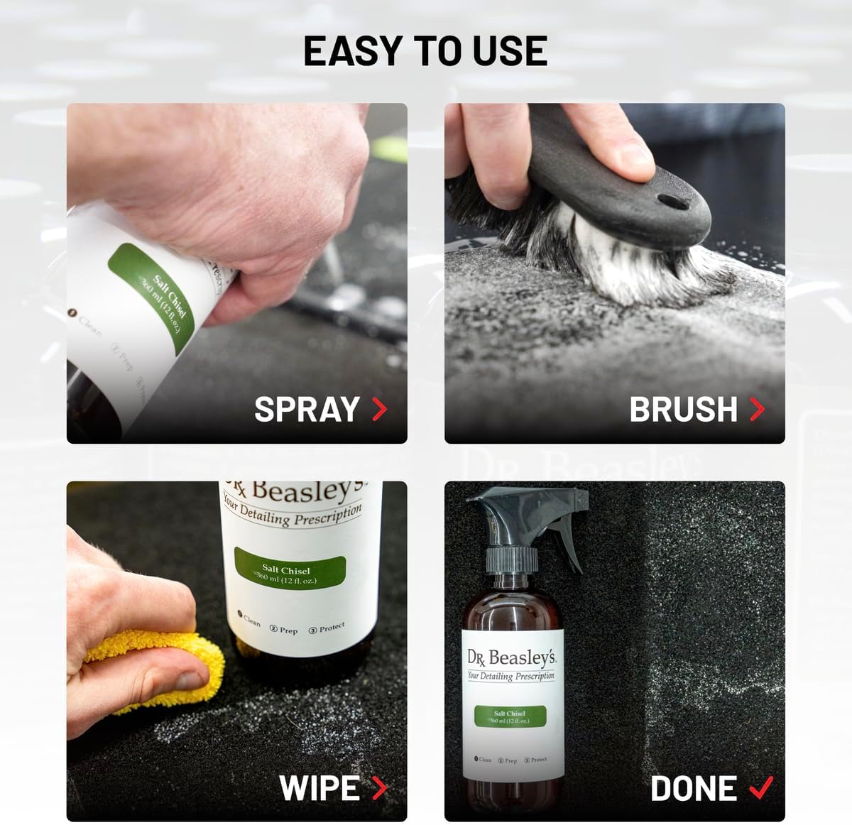 Dr. Beasley's Salt Chisel for Autos - Breaks Down Salt Stains on Carpets, Restores Softness, Leaves No Trace, Pro-Level Results, 1 Gal