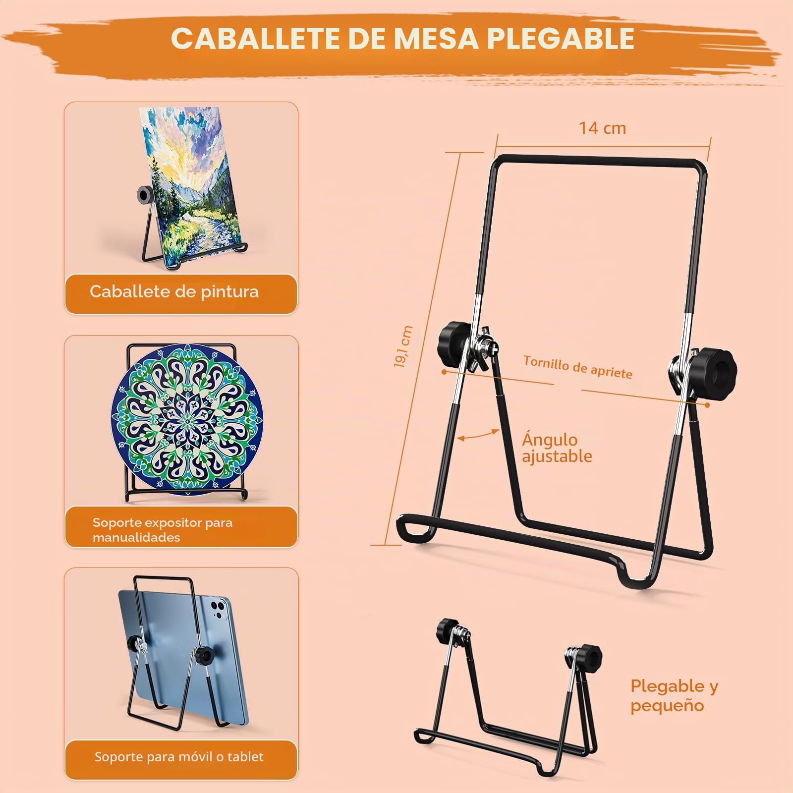 Nicpro Juego De Pinturas Acrílicas De 68 Piezas, Acrílicas De 12ML X 24 Colores, Con Caballete De Mesa, 8 Platos De Lienzo, 12 Pinceles, Taza De Limpieza, Esponja, Paleta Para Artistas Principiantes