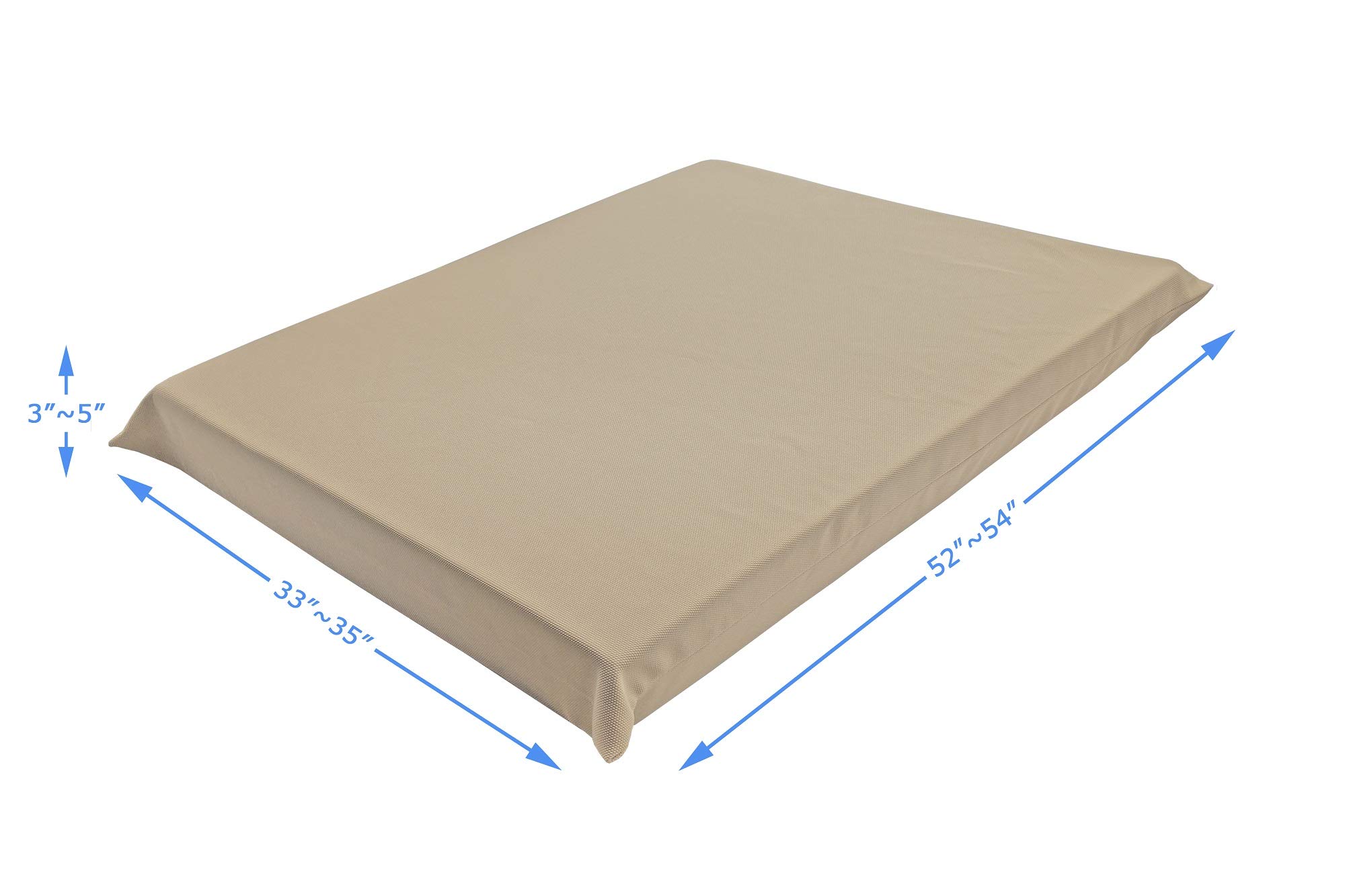 Waterproof Soft and Durable Beige Elastic Machine-Washable Large Dog Bed Cover (56"x38") - image 2