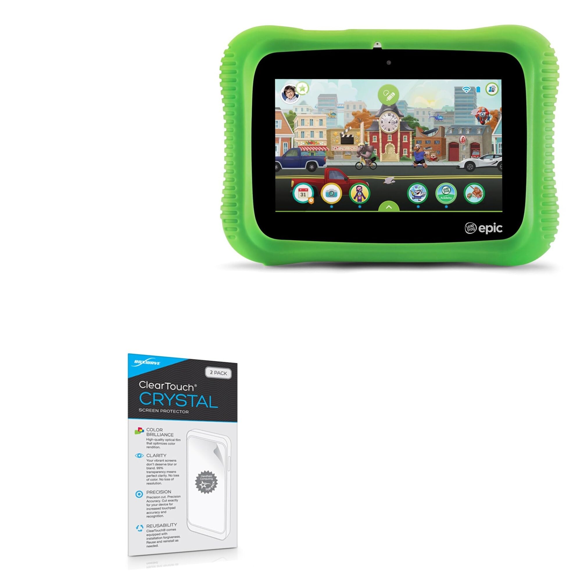 BoxWave Screen Protector Compatible With LeapFrog LeapPad Epic Academy - ClearTouch Crystal (2-Pack), HD Film Skin - Shields From Scratches