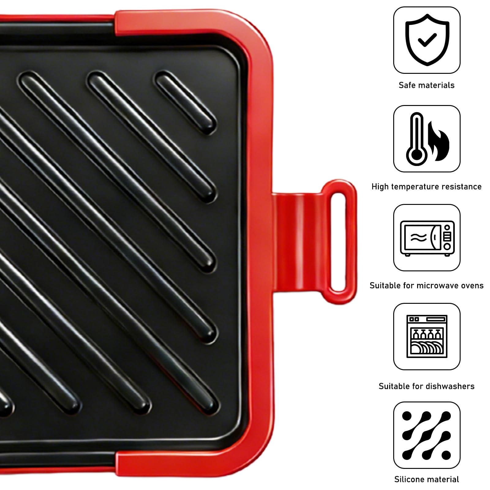 Sandwichera y gofrera, sandwichera para microondas, tostadora de sándwich antiadherente Placas antiadherentes Paneles sándwich inalámbricos Tostadora apta para microondas (Rojo)