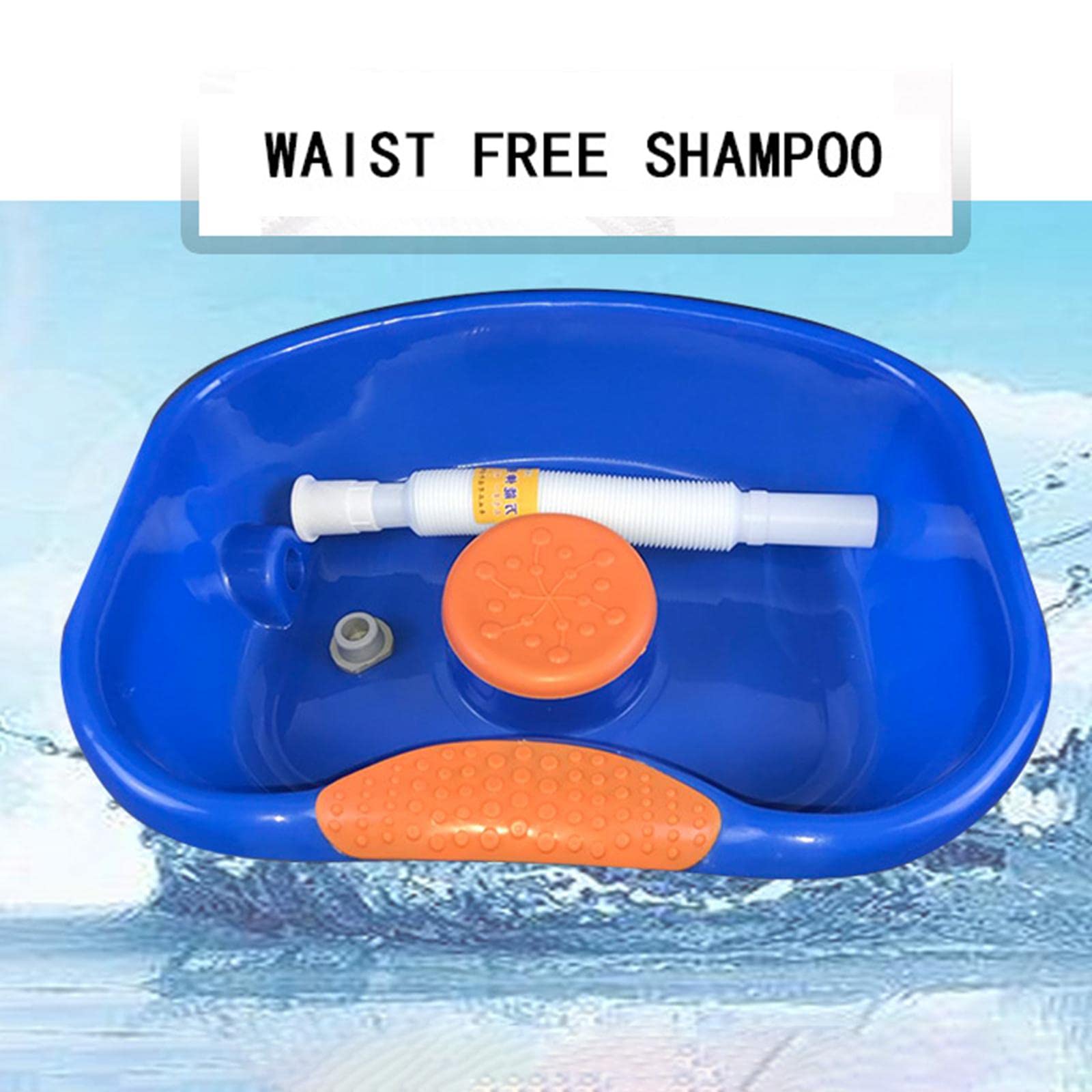 T TOOYFUL Plastik Bett Shampoo Waschbecken Haarwaschbecken Waschbad mit Schlauch, Runder Rand - mit Bürstenbecher