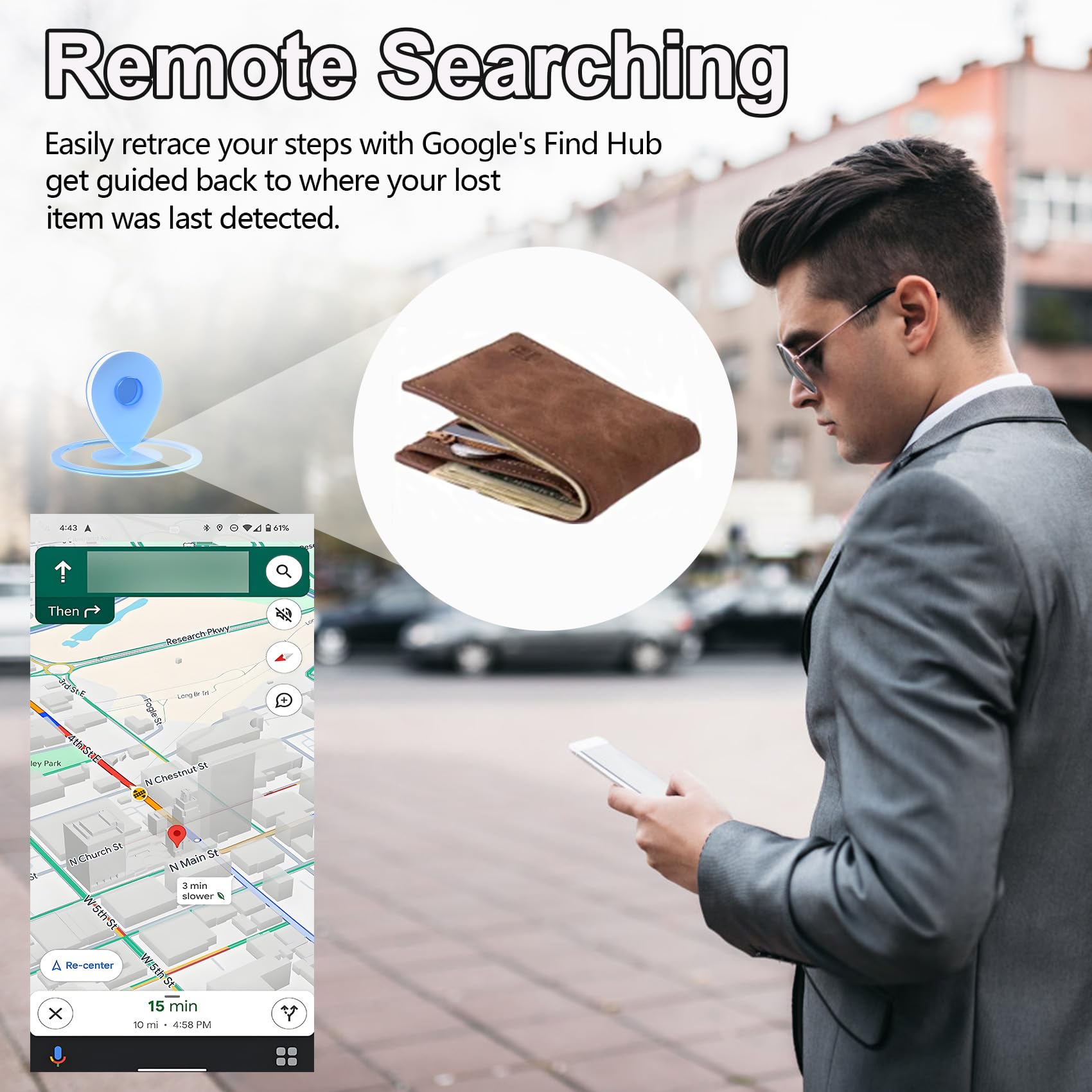 GPS Coche Localizador, Air Tracker Android Rastreador GPS para Coche, Vehículos Smart Tracker Magnet Finder Compatible con Google Find Hub sin suscripción mensual - 5
