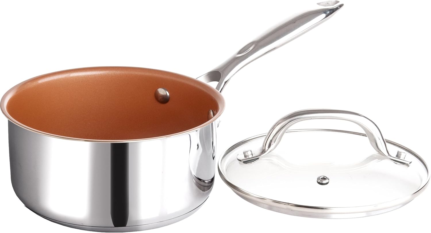 Redwood Copper 7 Piece Stainless Steel Cookware Set with Ceramic Titanium Non Stick, 1