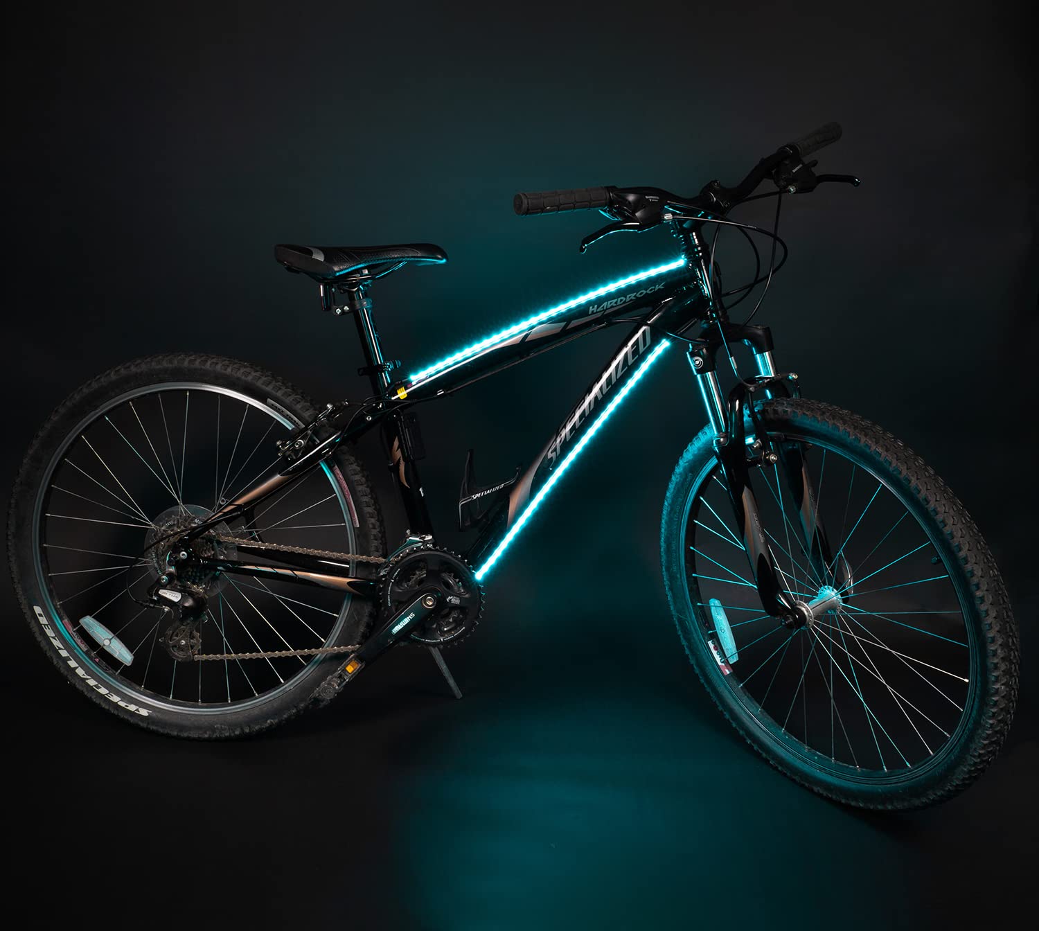 ActionGlow System oświetlenia rowerowego LED (AG2) – oświetlenie ramy roweru, 7 trybów kolorystycznych, 100% wodoodporne, super jasne, widoczne z ponad pół mili, łatwa instalacja w 5 minutach