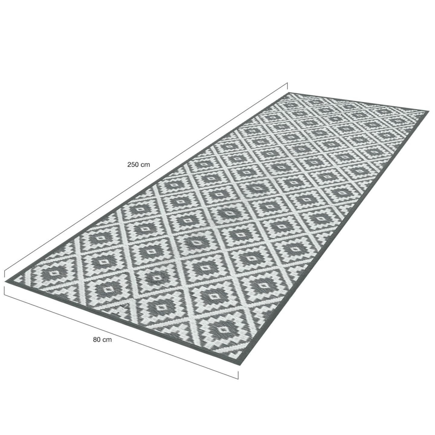 IDMarket - Tapis extérieur Bahamas Gris 80 x 250 CM
