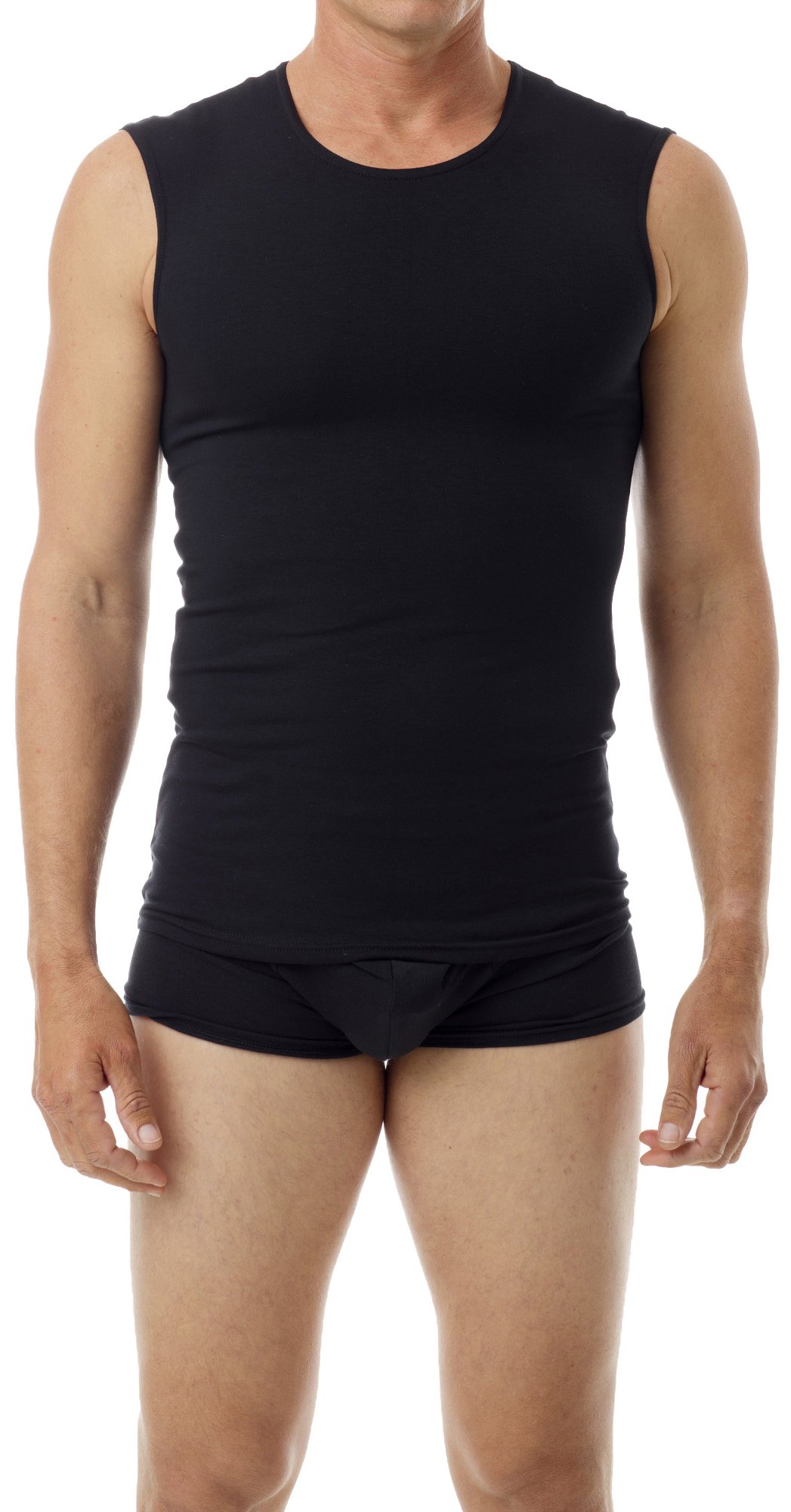 Underworks Men's Ultra Light Cotton Spandex Compression Muscle Shirt