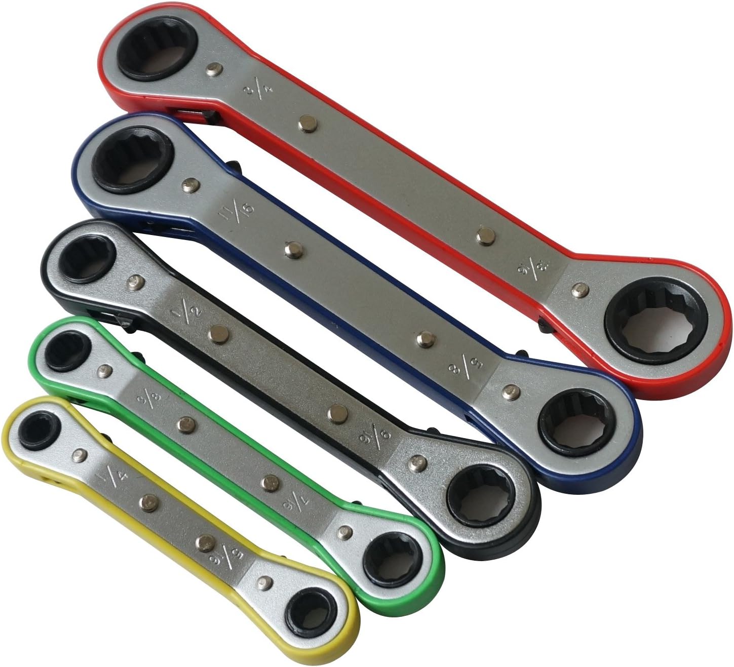 MacWork 5Piece Offset Ratcheting Wrench Set ，Five Colors Reversible