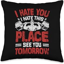 Motivational Fitness Quote Workout Gym Throw Pillow