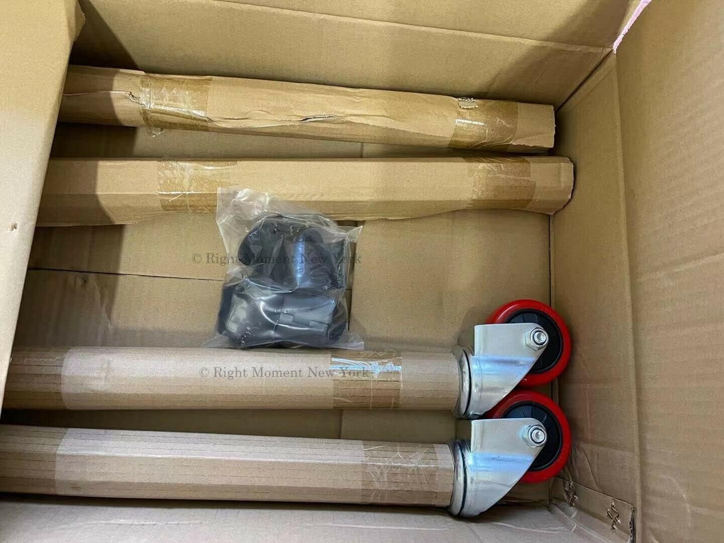 14"W Stainless Steel Commercial Rice Warmer Stand with Undershelf (Wheels with 2 Locks and Handle on Uppershelf)