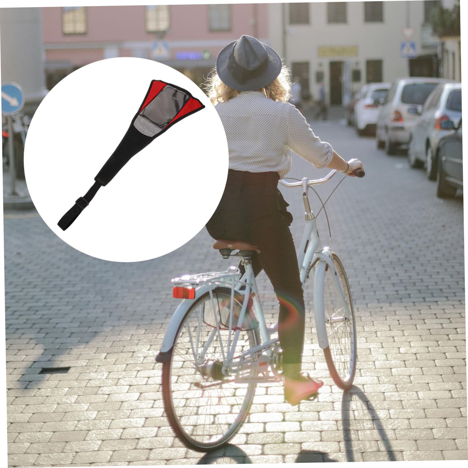 BELLIFFY Bike Sweat Strip Mesh for Frame Phone Storage Bag Compatible Mountain Upgrade Version for Comfortable Riding