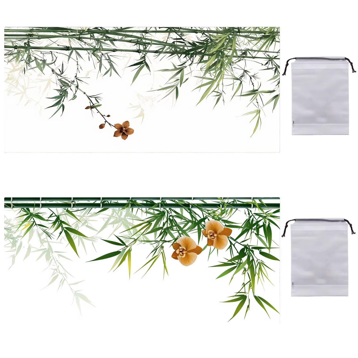 Strandtuch XXL 2er Set 100 x 200 cm, Groß Schnelltrocknendes Mikrofaser Handtuch, Sandfrei Badetuch, Summer Must Haves, für Damen Herren Reise Urlaub Schwimmen Sauna, mit Tasche (Bambus) B-834