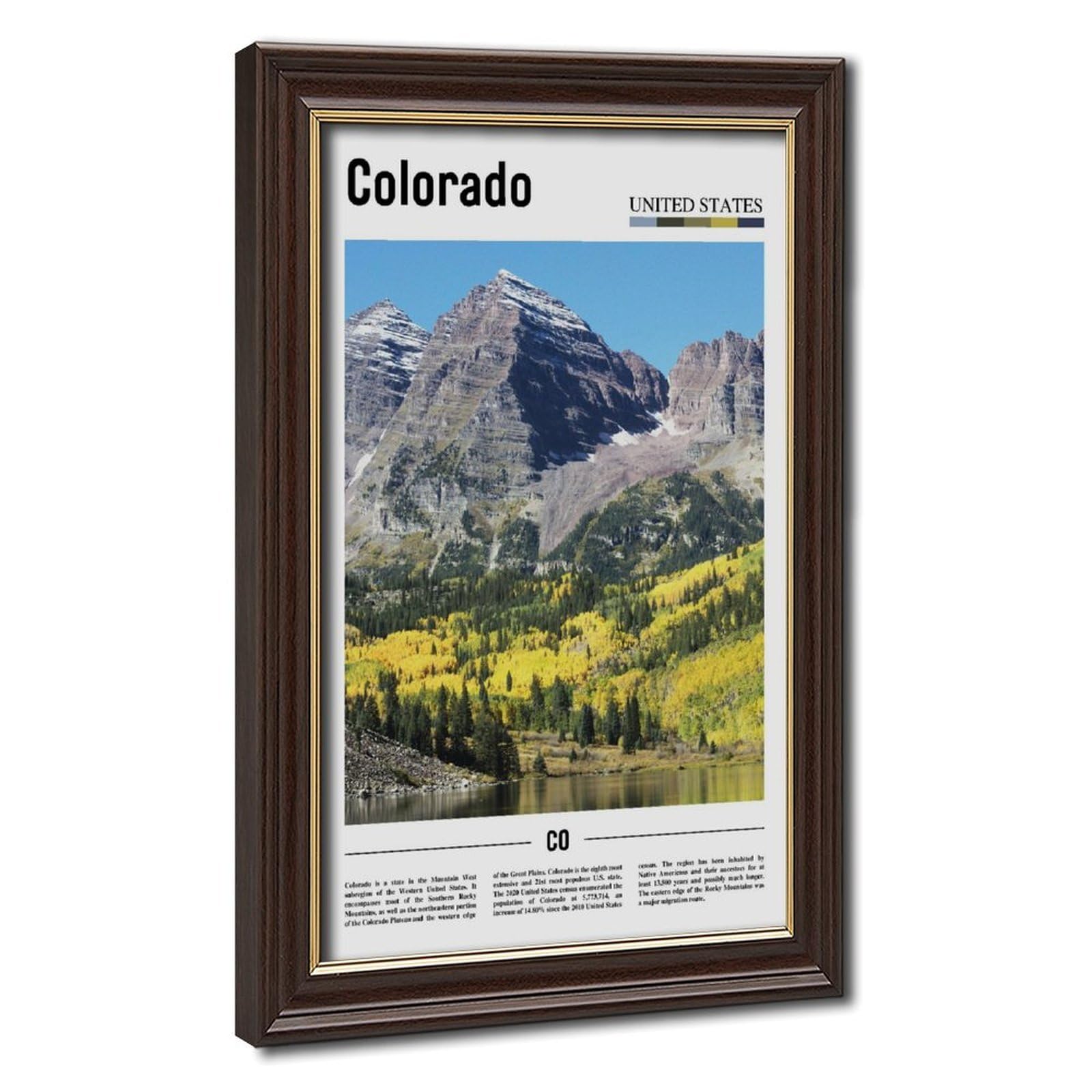 Wcyb Mokume Gane Frame Colorado Mountains The United States Of America Scenery Travel Prints Posters Canvas Deco Paintings Wall Art For Office Living Room Hangable Frame 16"