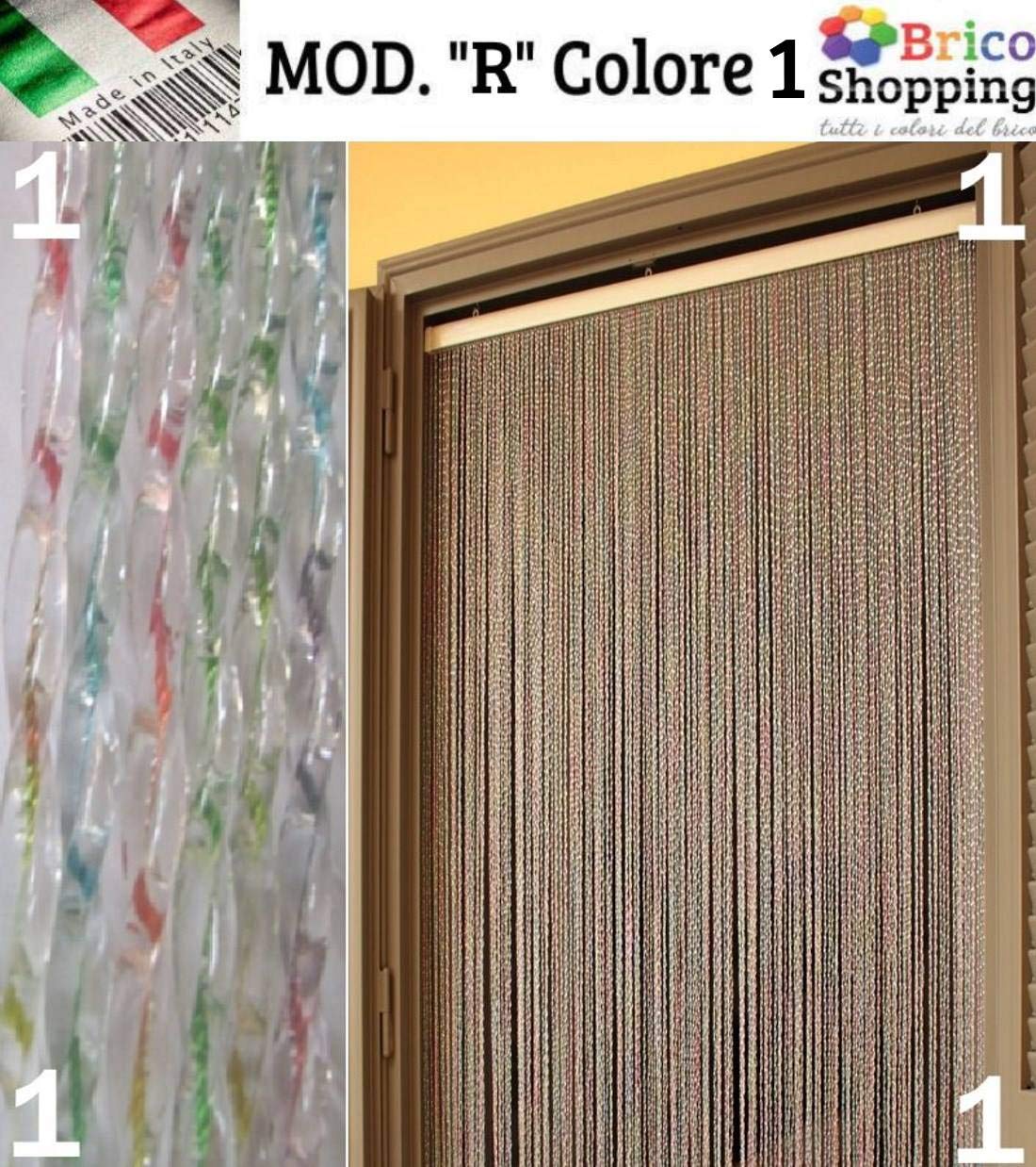 Cirillo Tende Zanzariera Modello Capri: PVC Con Asta In Alluminio, Made In Italy, Misura 130x240h Cm, Colore Bronzo E Avorio