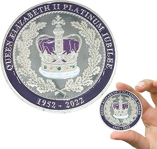 Coins for Collectors Royal,Queen of England 1952-2022 Royal Souvenir Coins | Uncirculated Collector Coin of Her Majesty Plati-num Jubilee and Mourn Generic