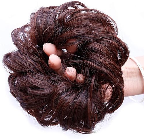 Miniatura 10 de Cabello sintético despeinado, grueso, extensiones para coleta, cabello recogido