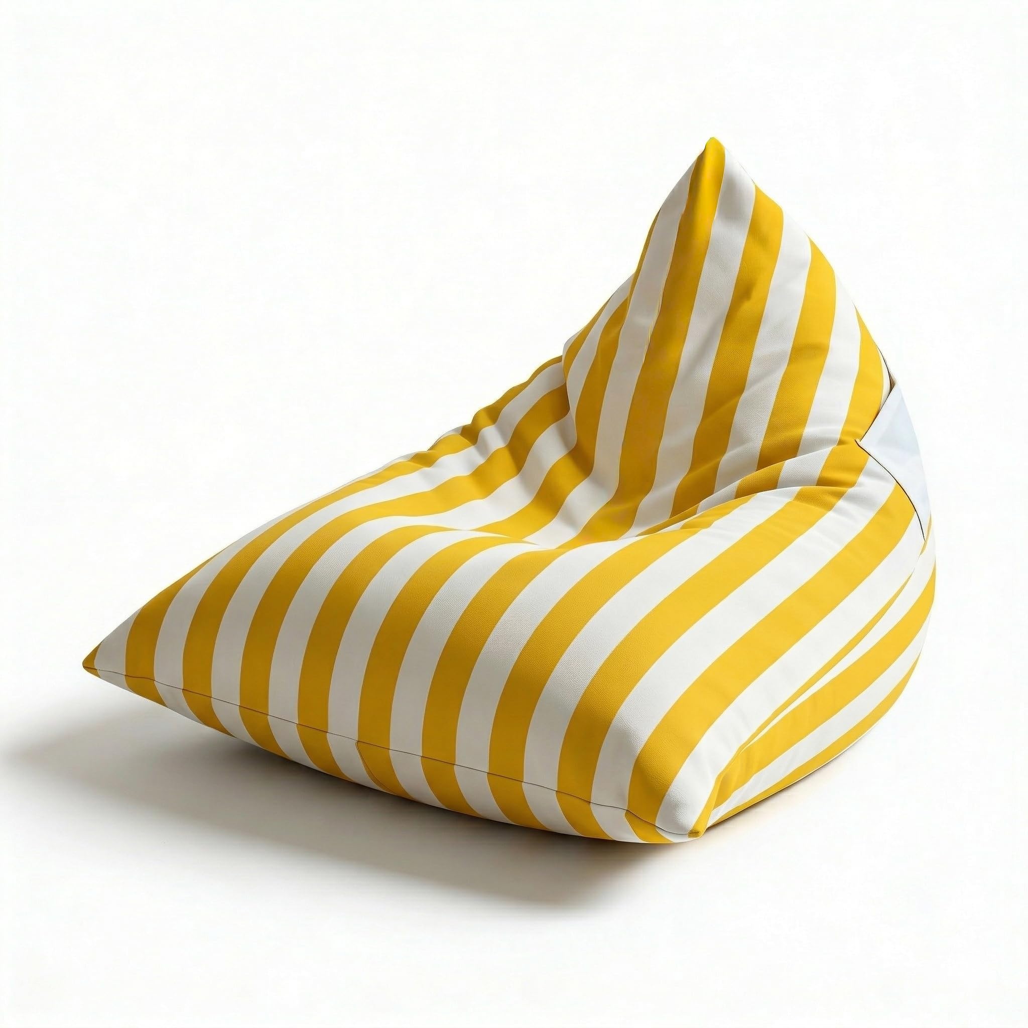 Aiire Puff Exterior Jardín con Relleno Incluido - Tejido Olefina Premium, Desenfundable y Lavable - Sofá Exterior para Playa, Terraza o Piscina - Bean Bag Chair Ligero Amarillo [75x65x55 cm]
