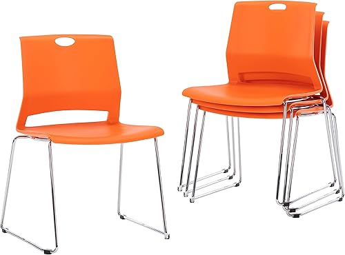 Miniatura 1 de Juego de 4 sillas apilables color naranja