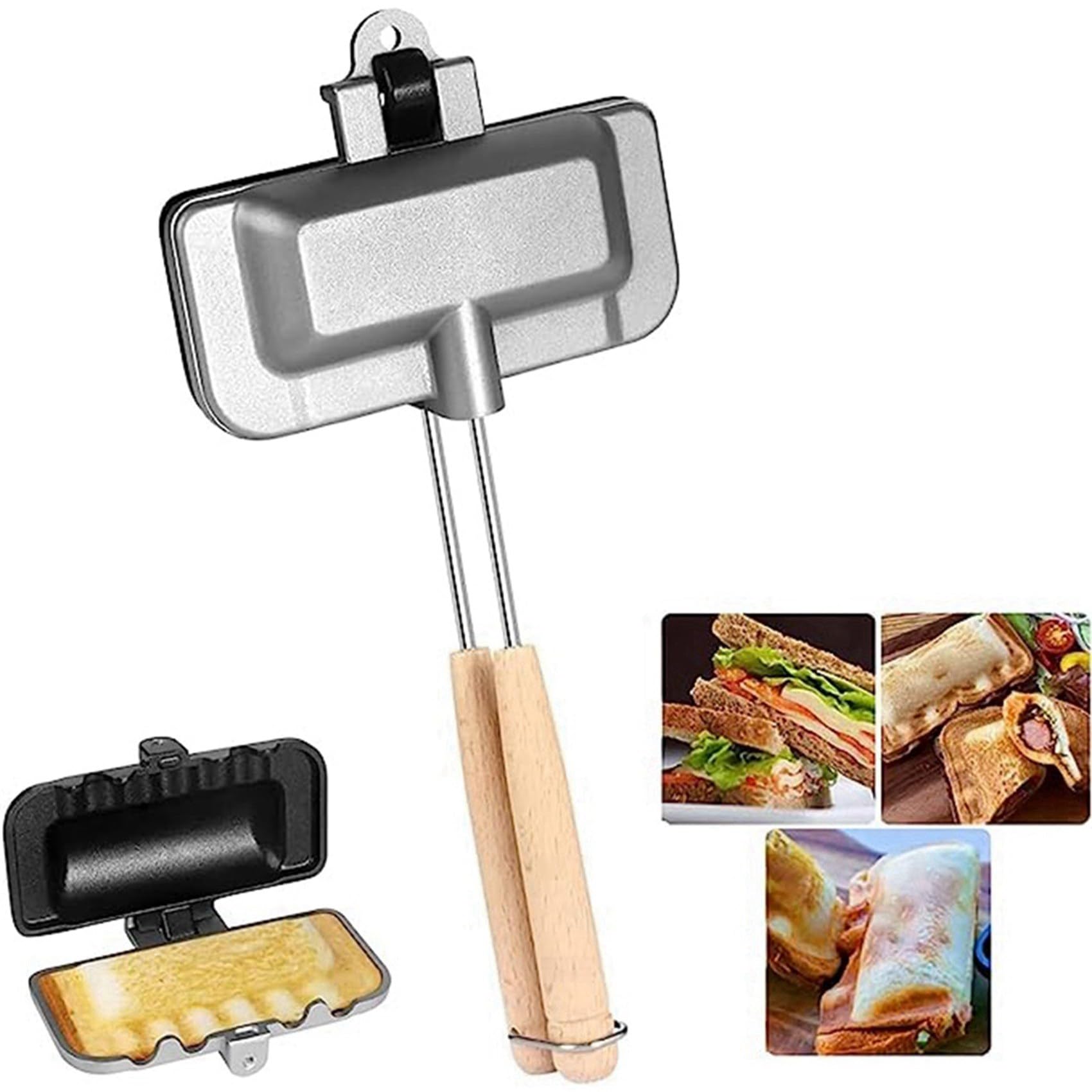 rieder 4 x opiekacz do hot-dogów, dwustronna forma do pieczenia kanapek, patelnia kempingowa