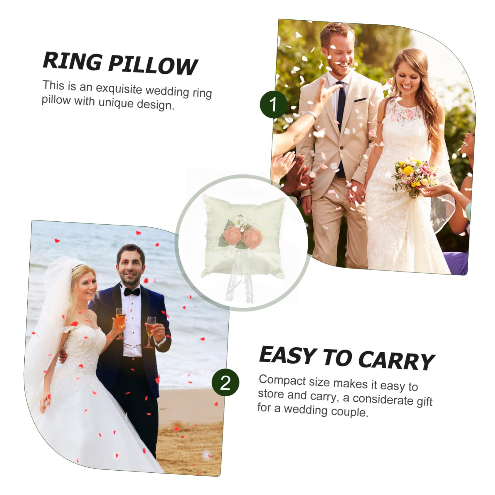 MAGICLULU 5 Pz cuscino ad anello decorazioni rustiche per matrimoni cuscino portafedi Nozze cuscino fiore portafedi matrimonio arredamento cuscino per anello di fidanzamento stoffa