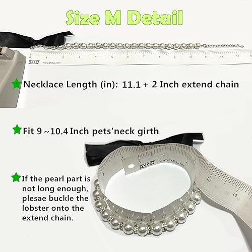 Miniatura 2 de Collar de perlas de diamante para perros pequeños, cachorros, collar de boda con diamantes de imitación brillantes para gato, ropa de chihuahua