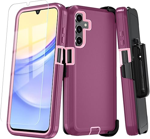 Miniatura 15 de Qinmay Funda para Samsung Galaxy A16 5G con protector de pantalla HD, resistente, a prueba de golpes y caídas, funda de 3 capas para Galaxy A16