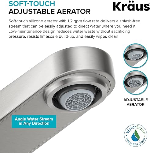 Miniatura 70 de KRAUS Indy - Grifo de baño con sensor sin contacto con caja de control y mezclador de temperatura en acero inoxidable sin manchas, KSB-10001SFS