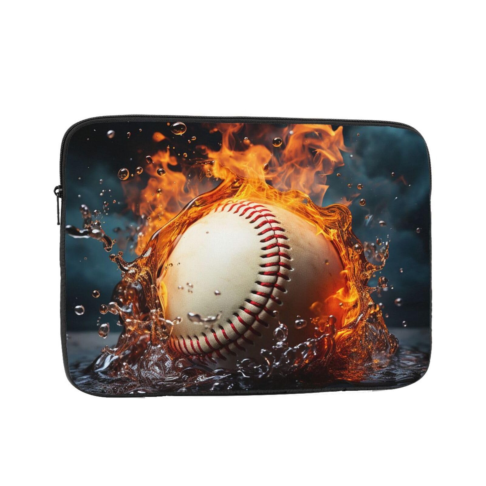 Laptop Case 15 inch Laptop Sleeve Shockproof Computer Sleeve Bag Fire Water Baseball Ball Computer Case Carrying Cover